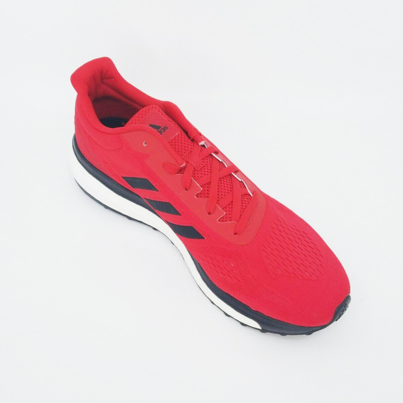Adidas Mens Boost Red Black Lace Up Running Shoes - Picture 5 of 8